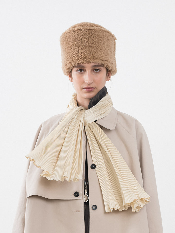 SILK DUPION PLEATED SCARF