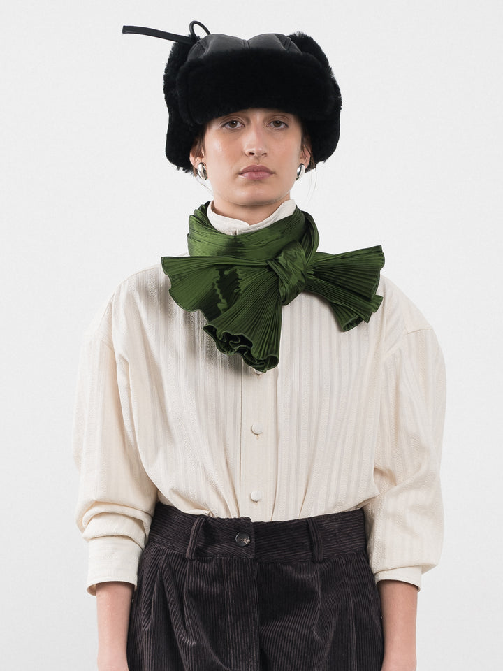 SILK DUPION PLEATED SCARF