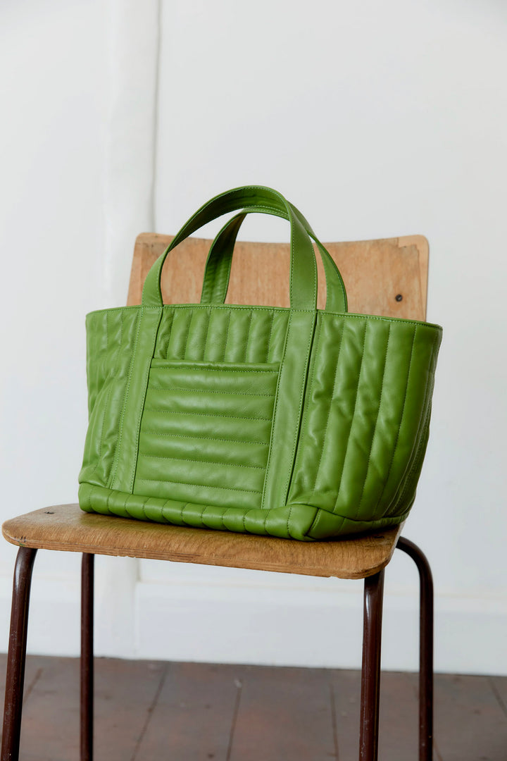 QUILTED LEATHER MINI TOTE BAG