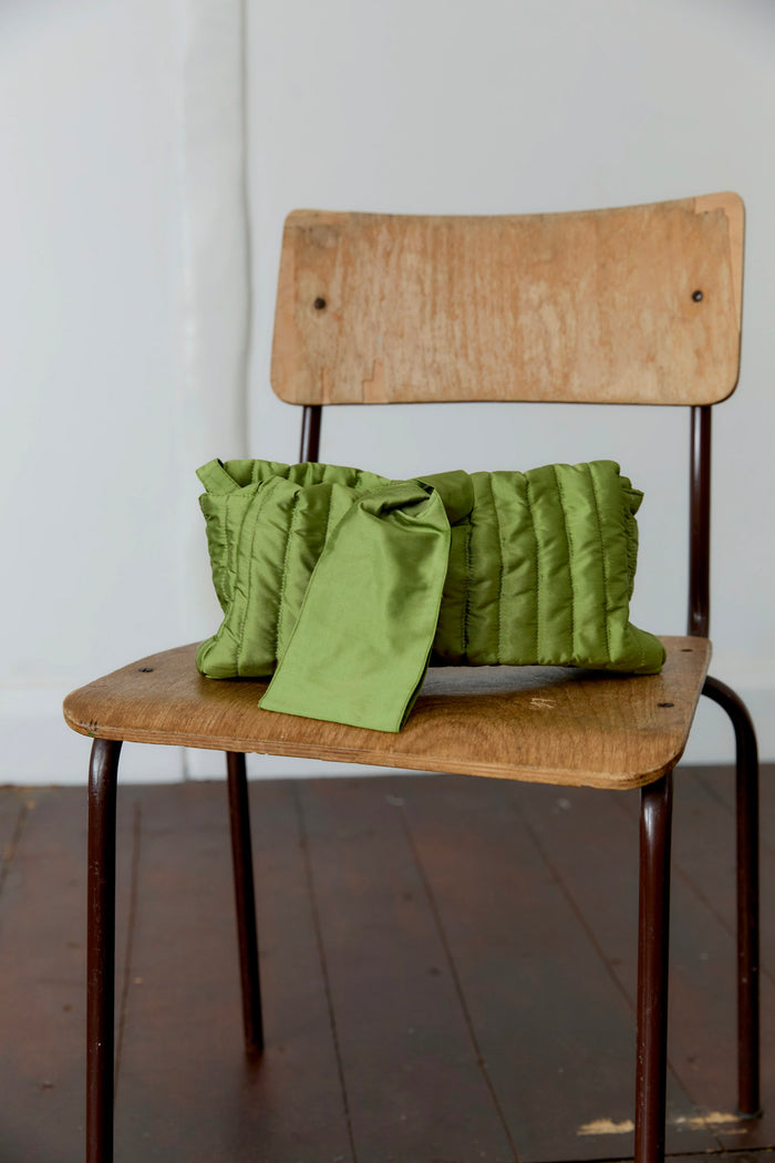 Quilted Silk Dupion Mini Clutch Bag