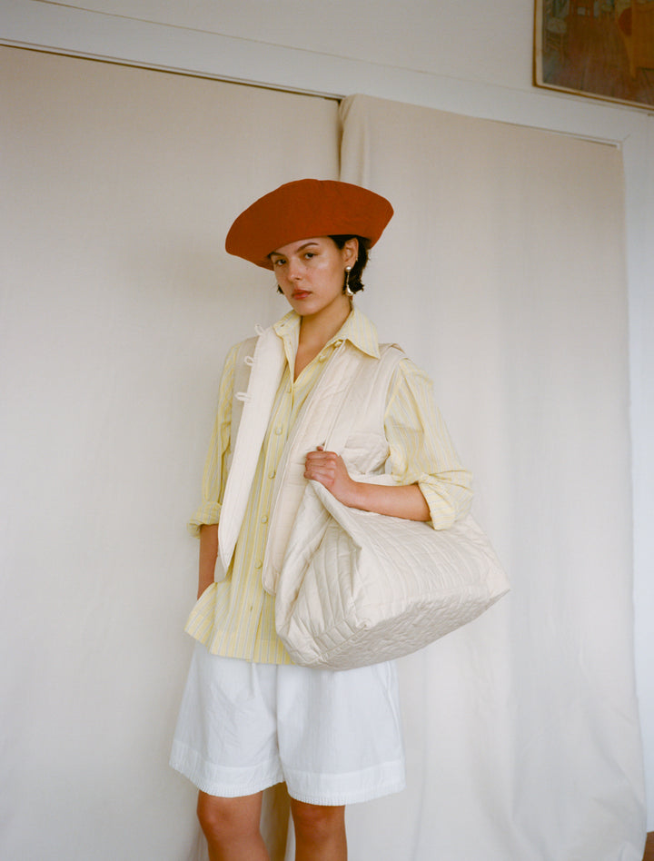 QUILTED BRITISH DRY OILSKIN LARGE TOTE BAG