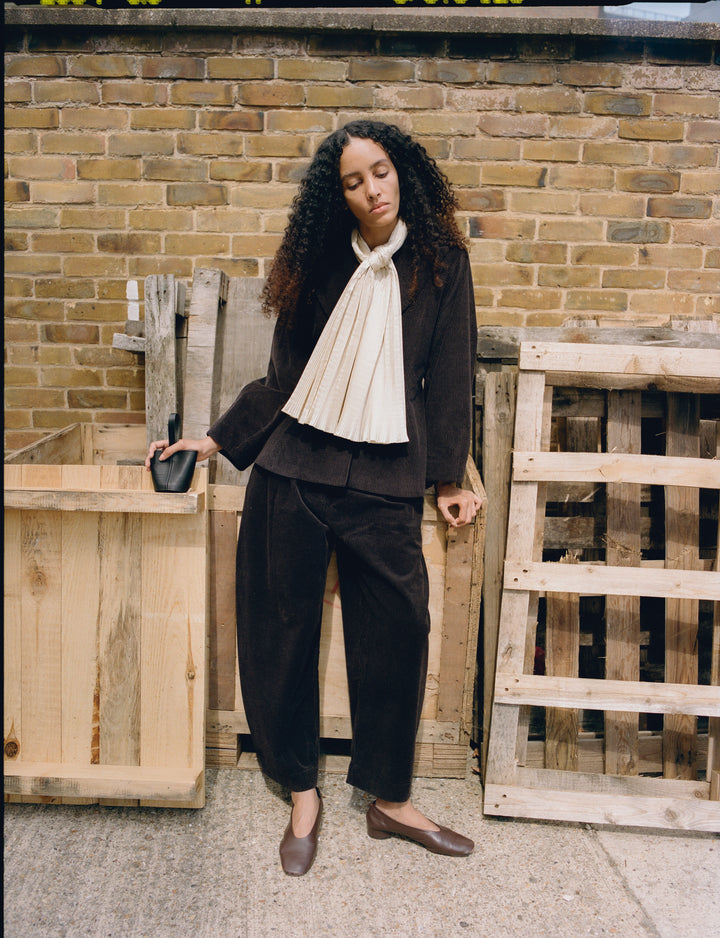 SILK DUPION PLEATED SCARF