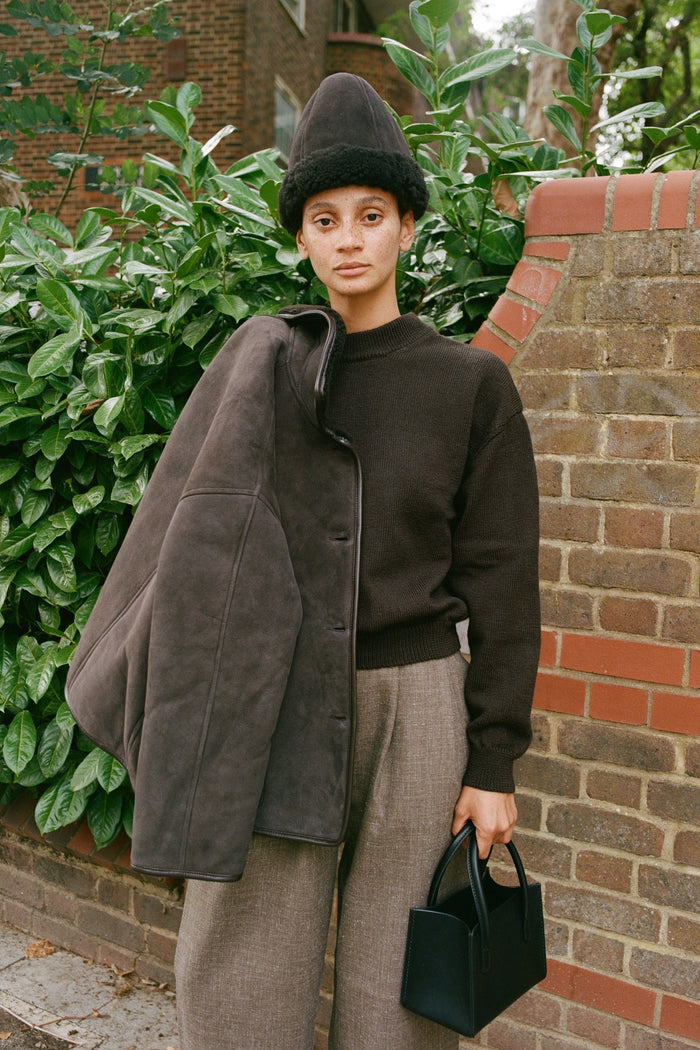 Francis Cap - Chocolate Shearling