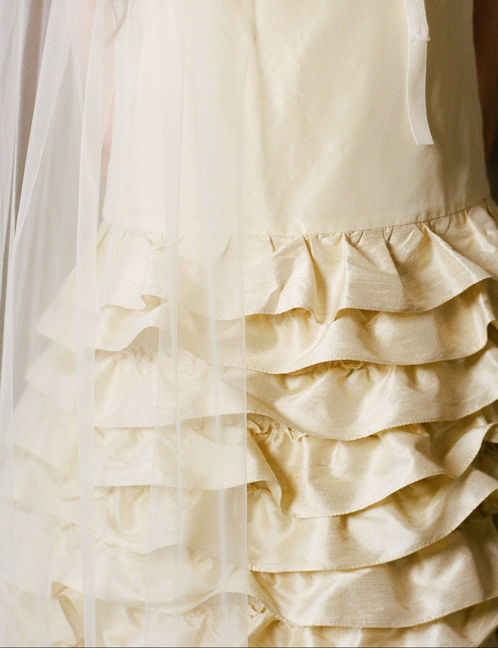 Ava Dress - Cream Tafetta And Dupion