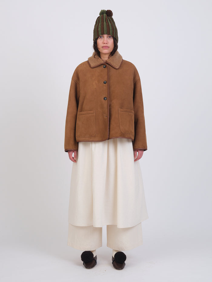 Suede Back Curly Sheepskin Avis Jacket