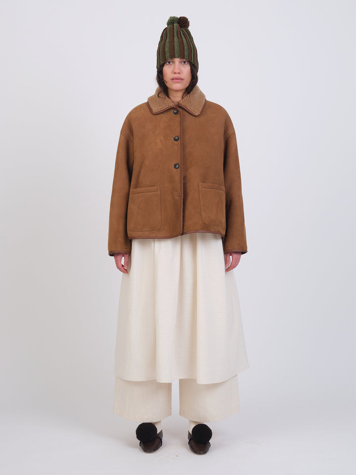 SUEDE BACK CURLY SHEEPSKIN AVIS JACKET