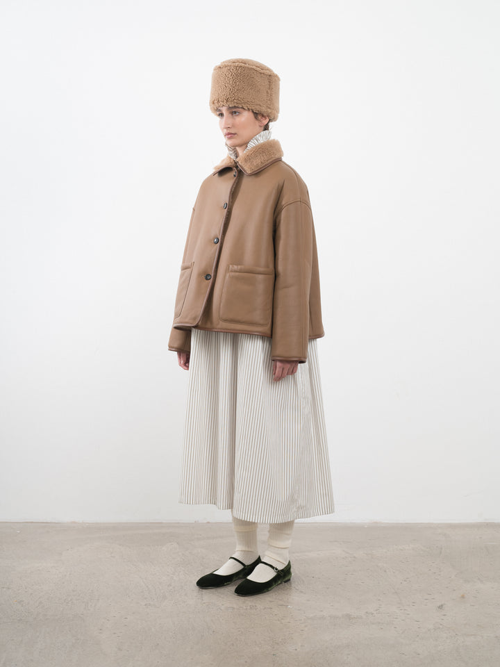 LEATHER BACK CURLY HAIR AVIS JACKET