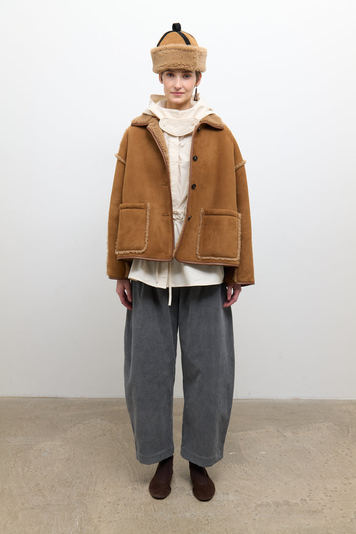 Avis Jacket - Tan Seam-Out Shearling