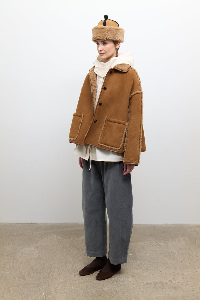 Avis Jacket - Tan Seam-Out Shearling