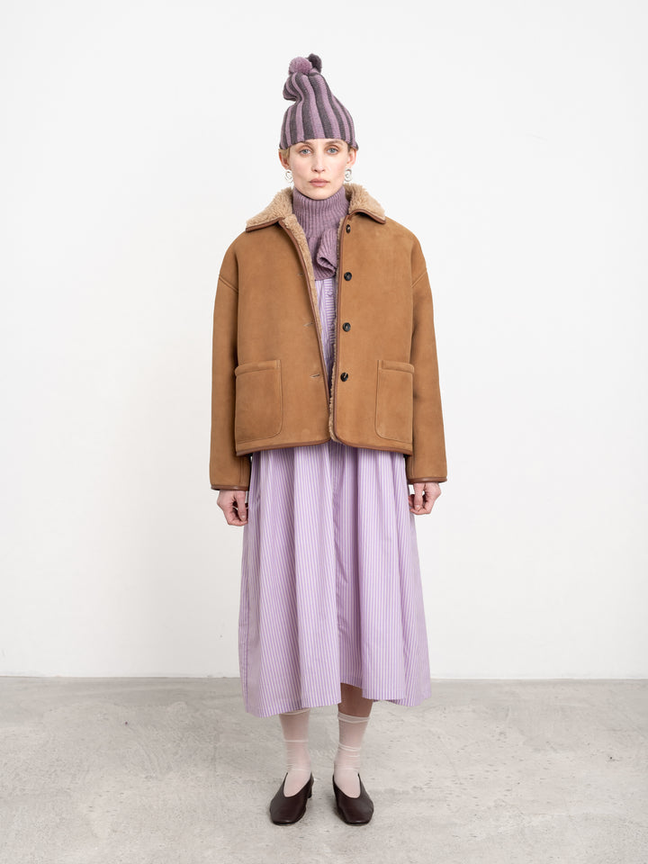 SUEDE BACK CURLY HAIR SHEEPSKIN AVIS JACKET