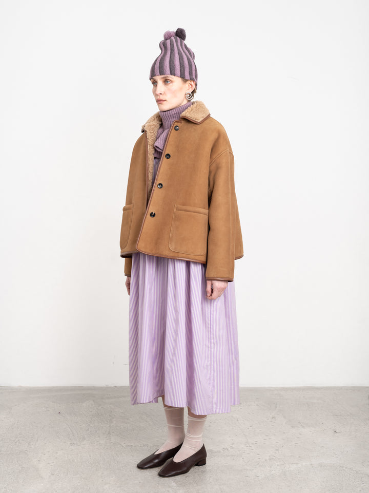 SUEDE BACK CURLY HAIR SHEEPSKIN AVIS JACKET