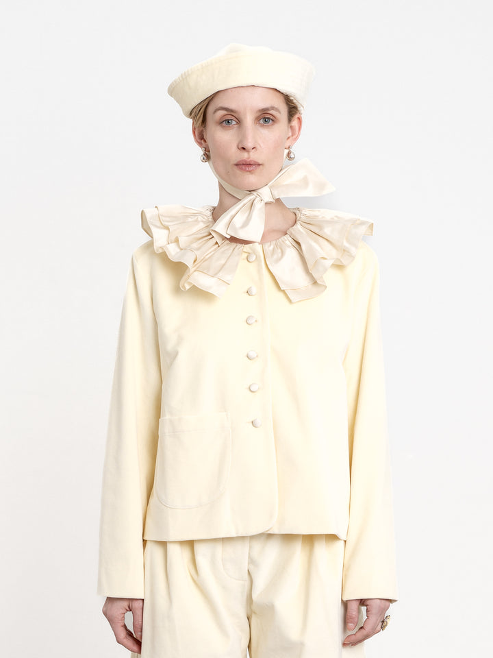 BRITISH COTTON VELVET/SILK DUPION SAILOR HAT