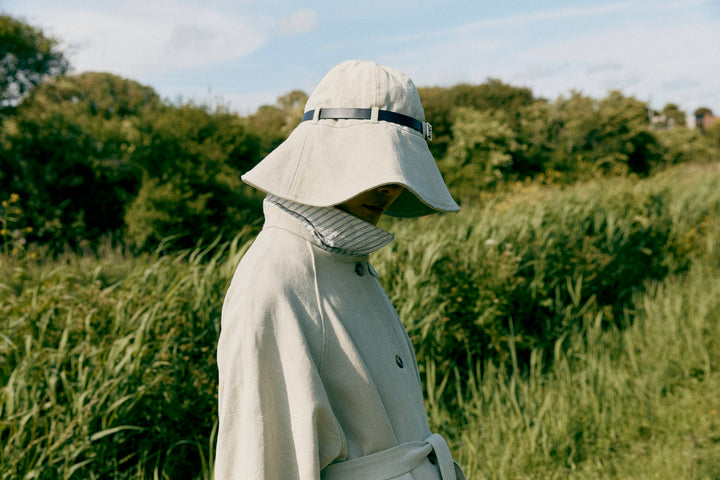 JAPANESE DRILL BELTED SUN HAT