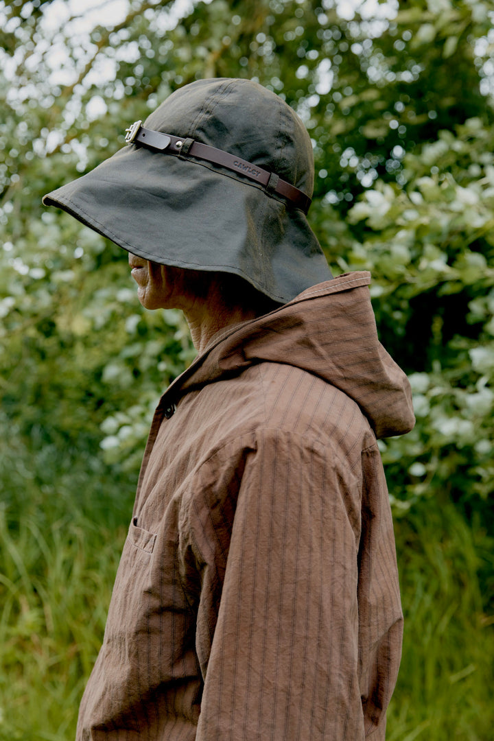 BRITISH WAXED OILSKIN BELTED SUN HAT