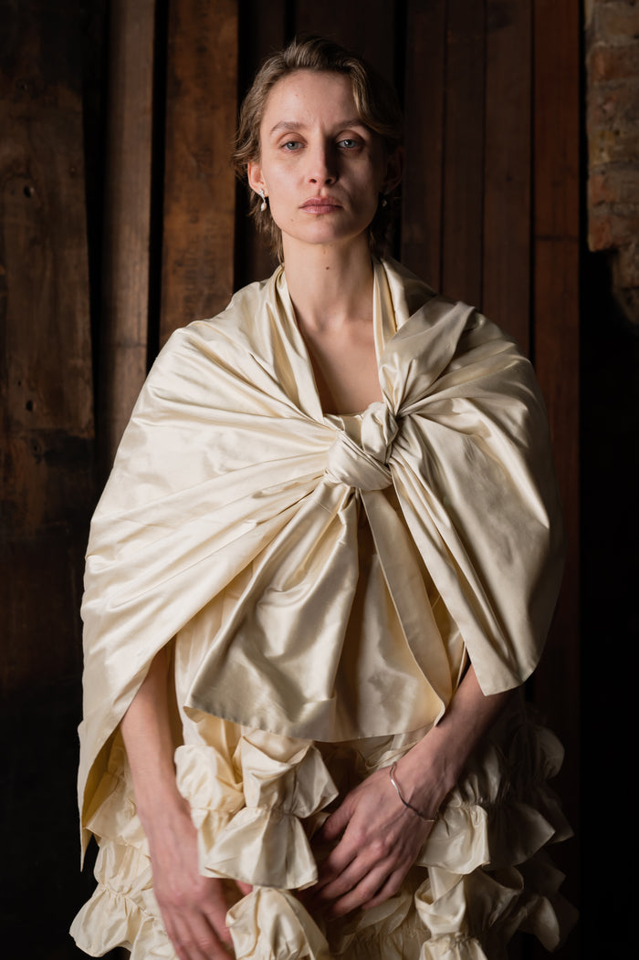 Smooth Silk Dupion Bow Scarf