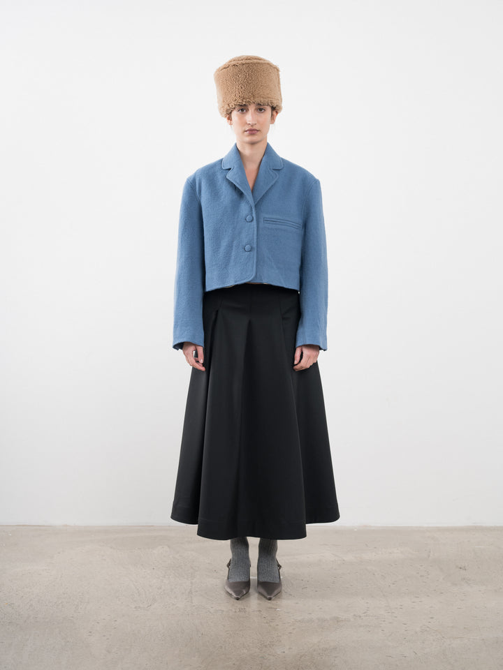 JAPANESE BOUCLE WOOL CROPPED ANDIE BLAZER