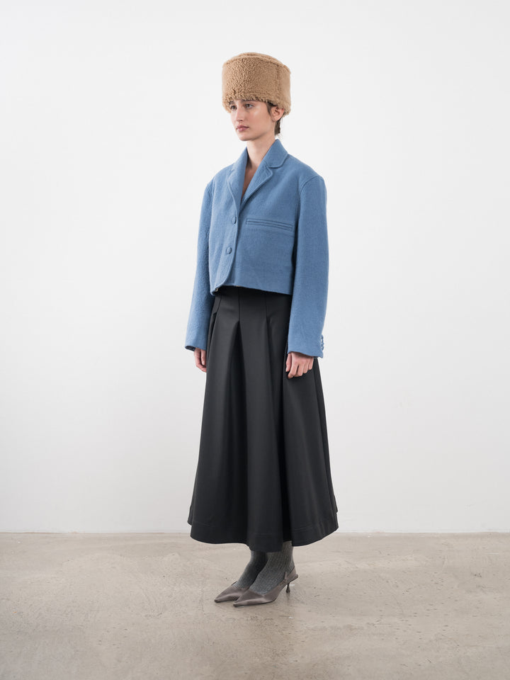 JAPANESE BOUCLE WOOL CROPPED ANDIE BLAZER