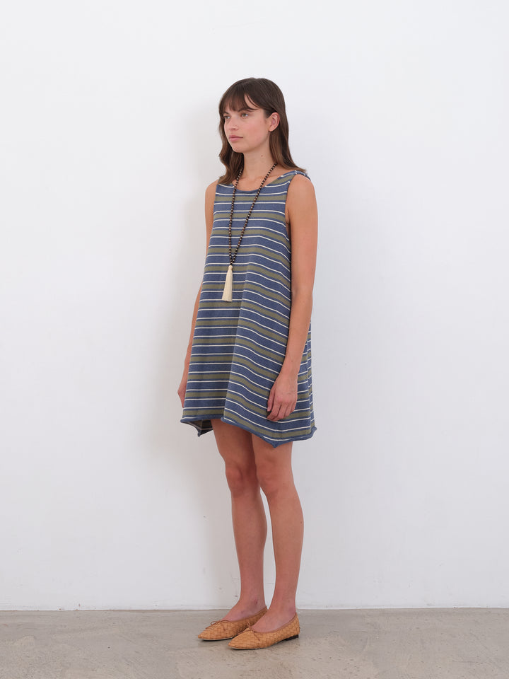 COTTON STRIPED THEA KNIT MINI DRESS