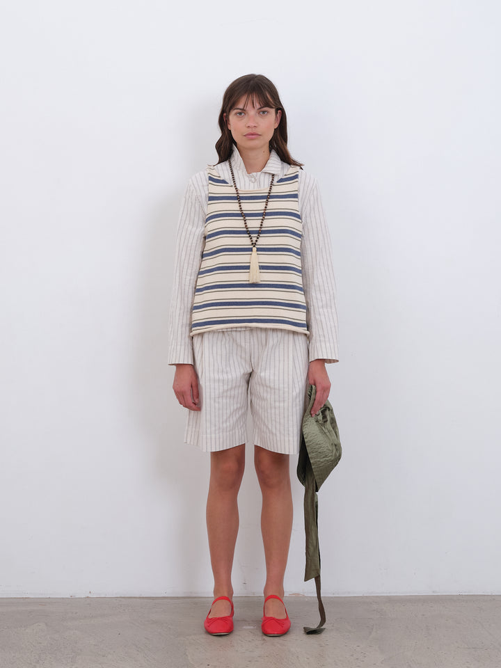 COTTON STRIPED THEA KNIT TOP