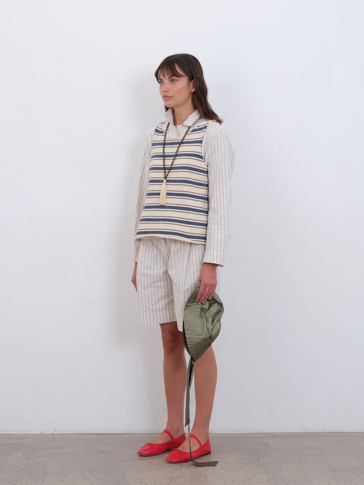 COTTON STRIPED THEA KNIT TOP