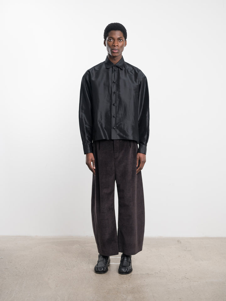 SILK DUPION DENNIS SHIRT WITH TRIM