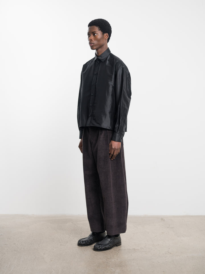 SILK DUPION DENNIS SHIRT WITH TRIM