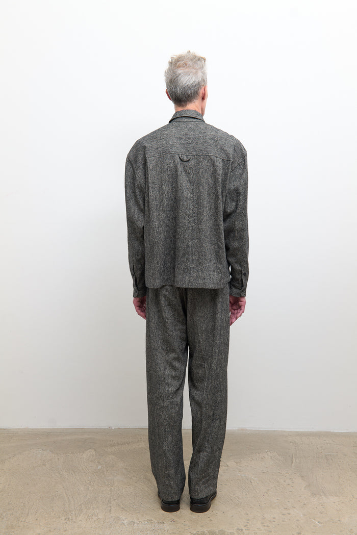 Dennis Shirt - Speckled Black Flax/Silk