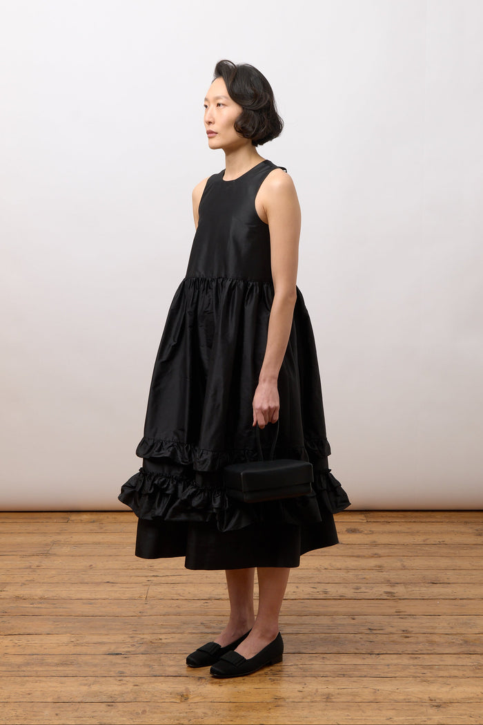 Genevieve Dress - Black Silk
