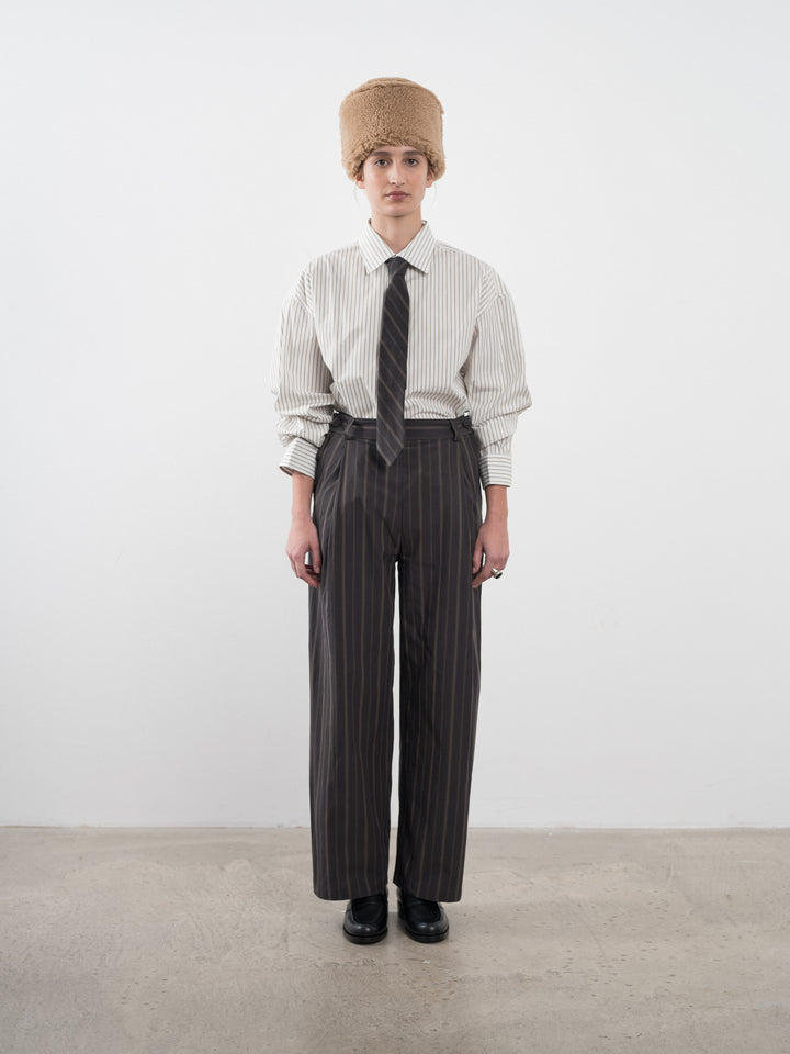 JAPANESE MUGWASHER STRIPE COTTON GEORGIA TROUSER