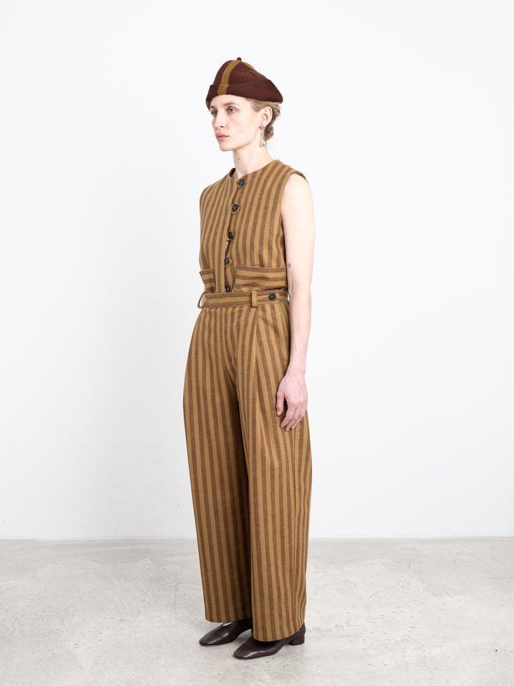 PORTUGUESE STRIPED WOOL GEORGIA TROUSER