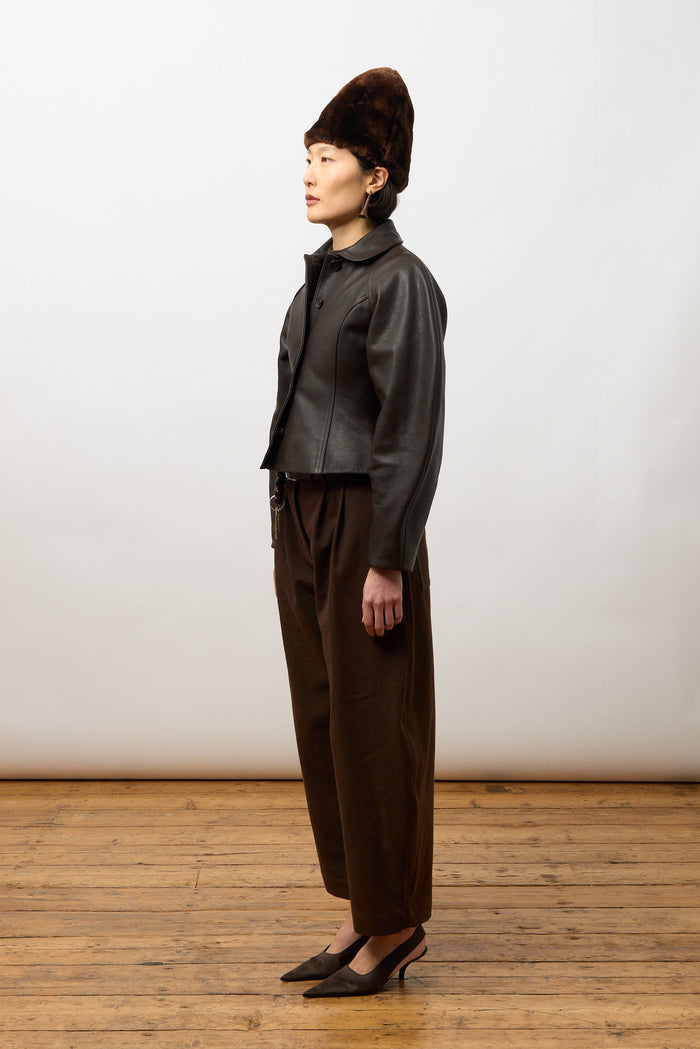 Heidi Boned Jacket - Brown Leather