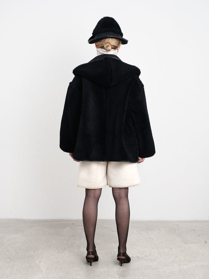 Holland Coat - Black Shearling