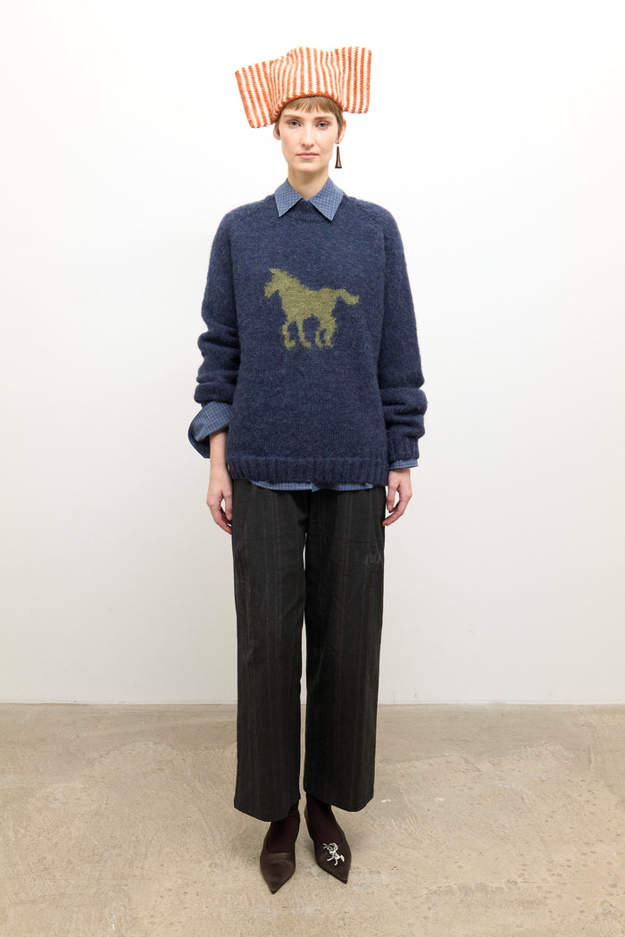 Horse Jumper - Denim/Apple Wool