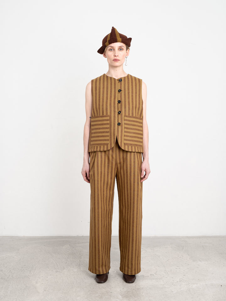 PORTUGUESE STRIPED WOOL IMOGEN VEST