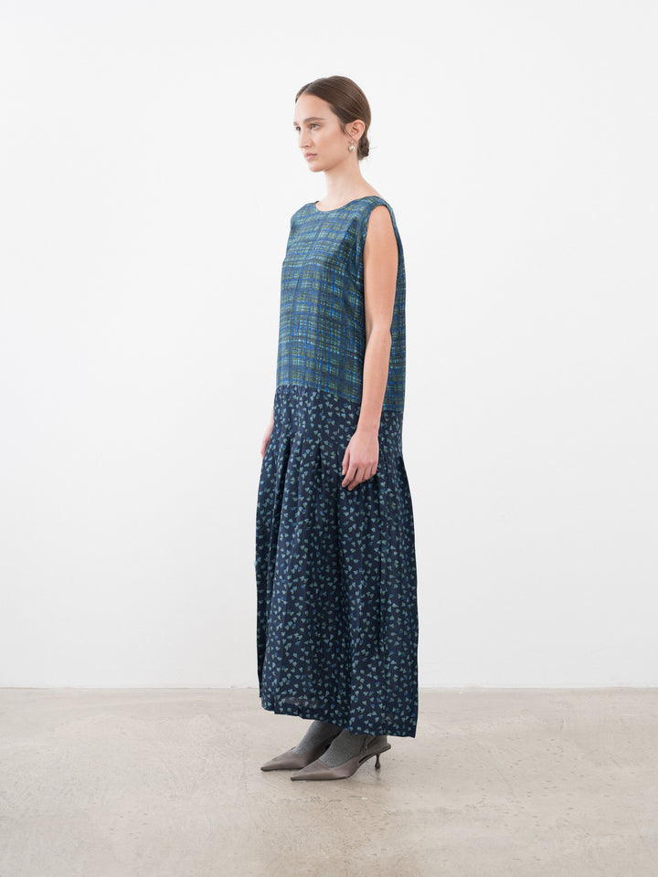 PRINTED SILK DUPION ISABELLA DRESS