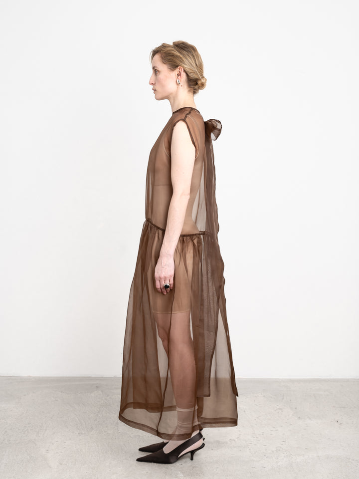 SILK ORGANZA GATHERED ISABELLA DRESS