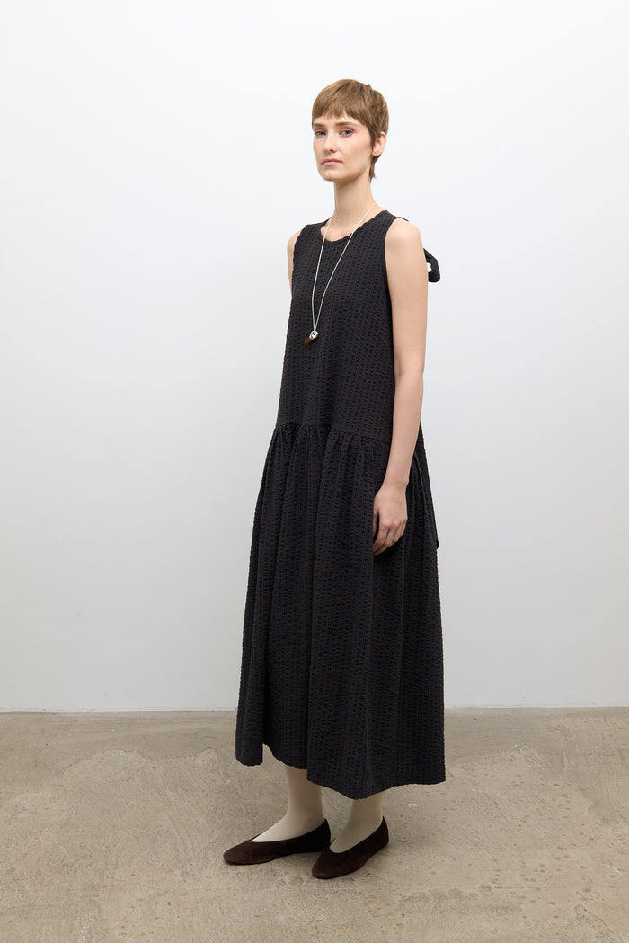 Isabella Dress - Umber/Navy Check