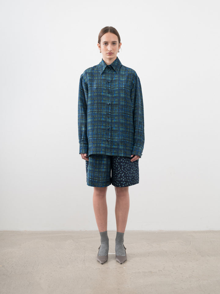 PRINTED SILK DUPION JUNE SHIRT