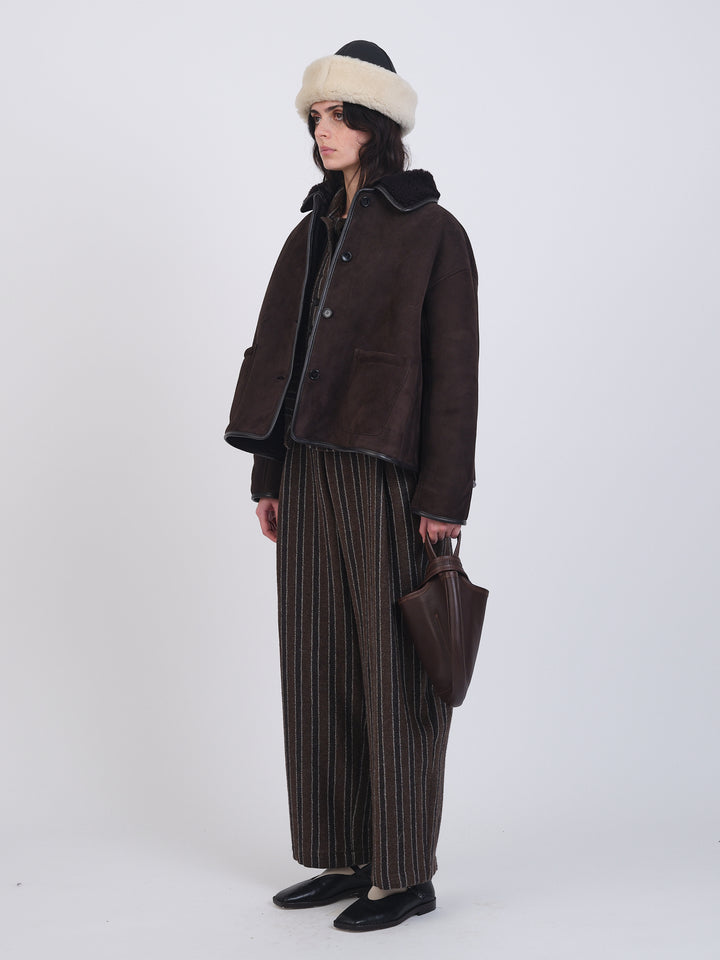 SUEDE BACK CURLY HAIR AVIS JACKET