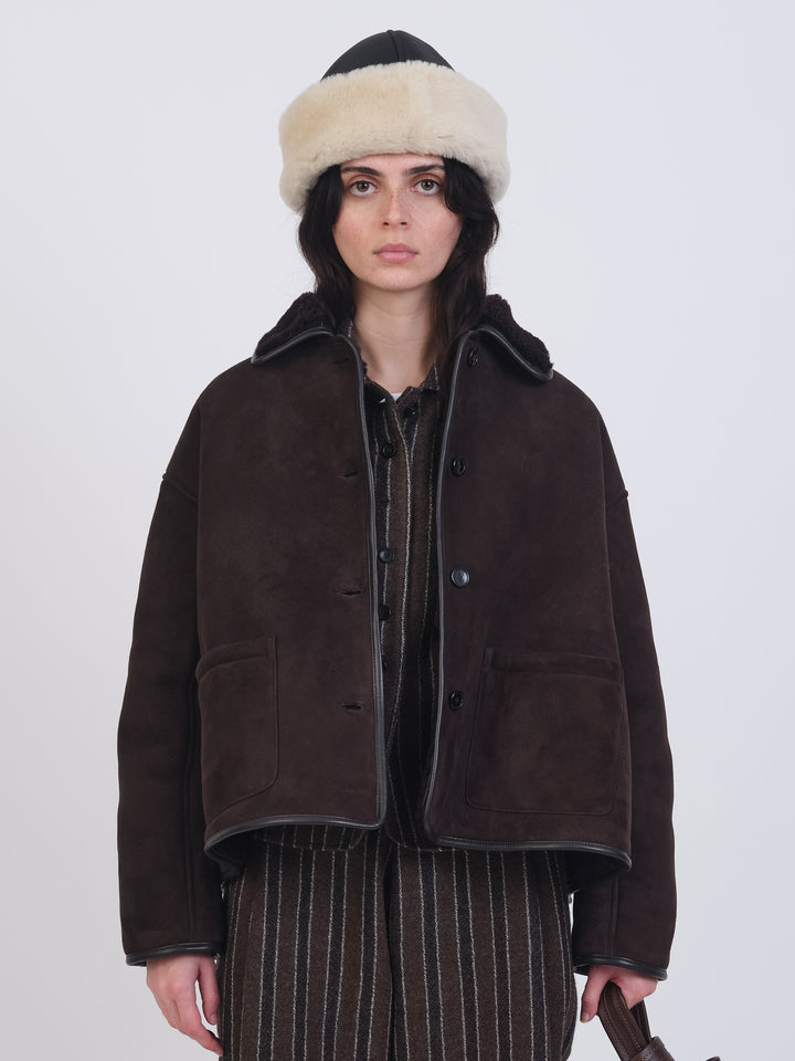 SUEDE BACK CURLY HAIR AVIS JACKET