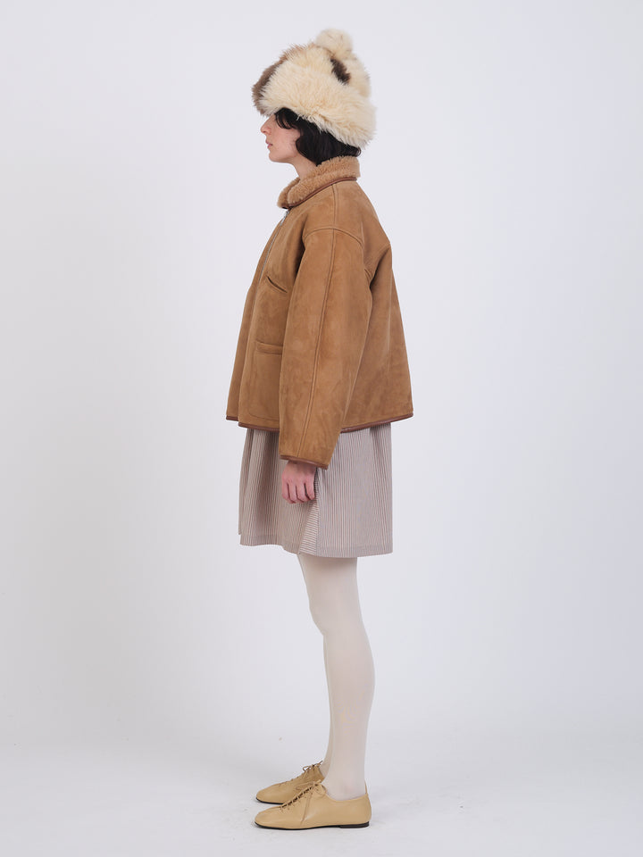 SUEDE BACK CURLY HAIR FLYING JACKET