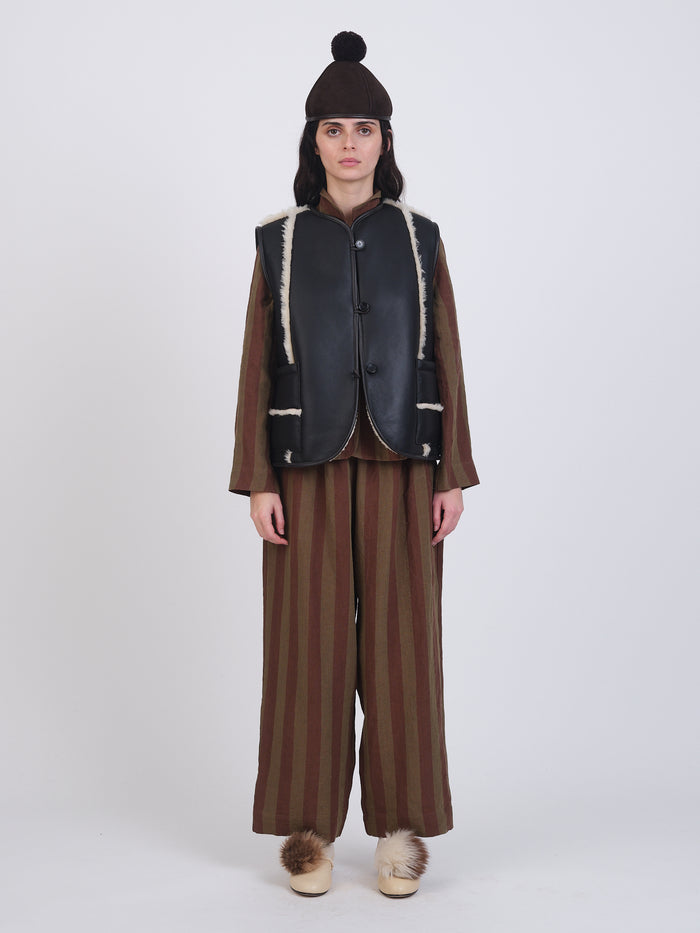 Ella Vest - Chocolate/ Cream Shearling