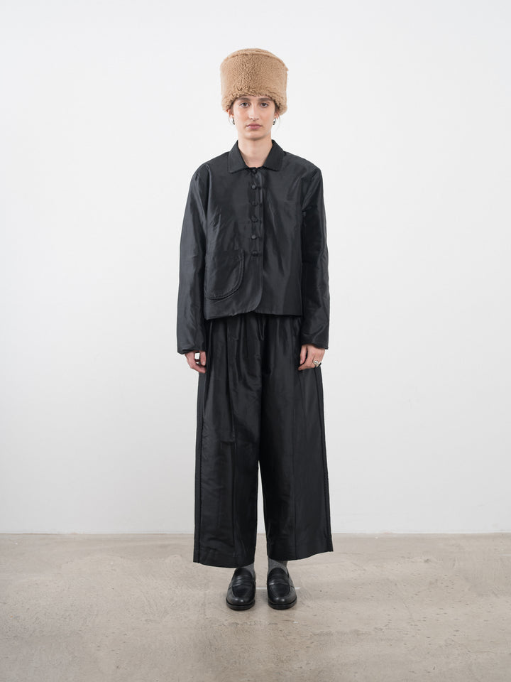 SILK DUPION LILLIE JACKET WITH TRIM