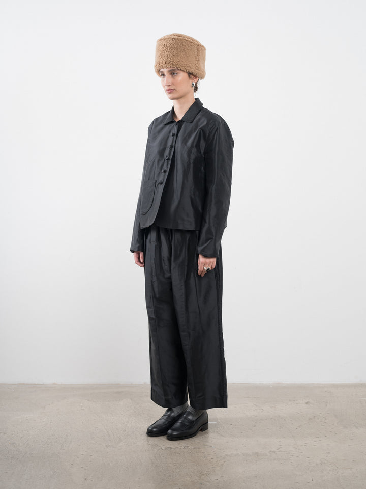 SILK DUPION LILLIE JACKET WITH TRIM