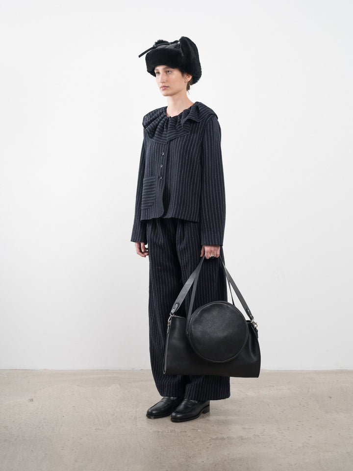 JAPANESE STRIPED BOUCLE RUFFLE LILLIE JACKET