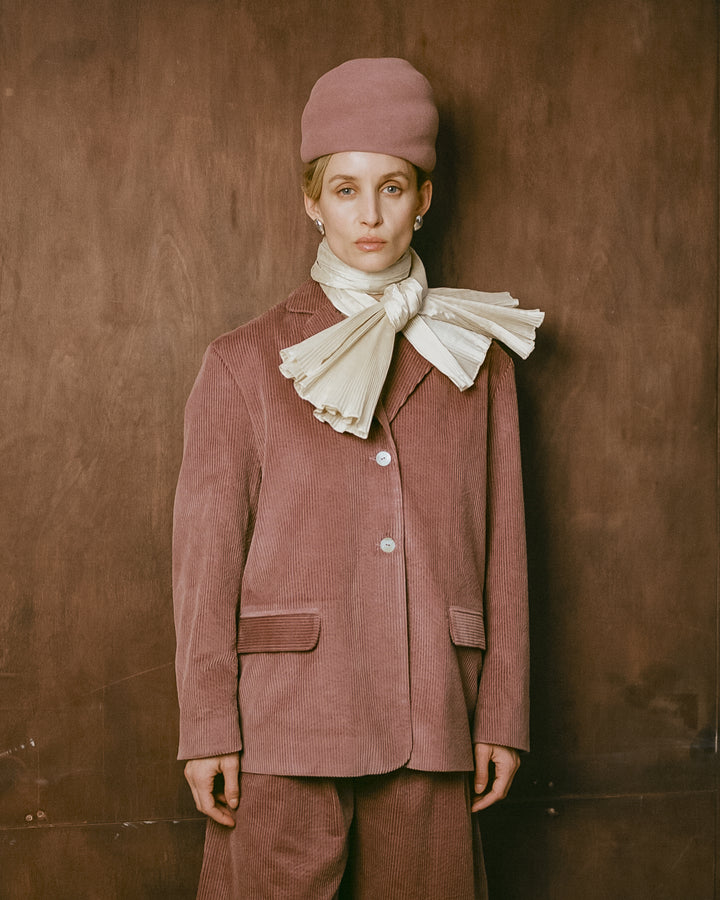 BROOKES BOSWELL X CAWLEY FELT BERET OLD ROSE