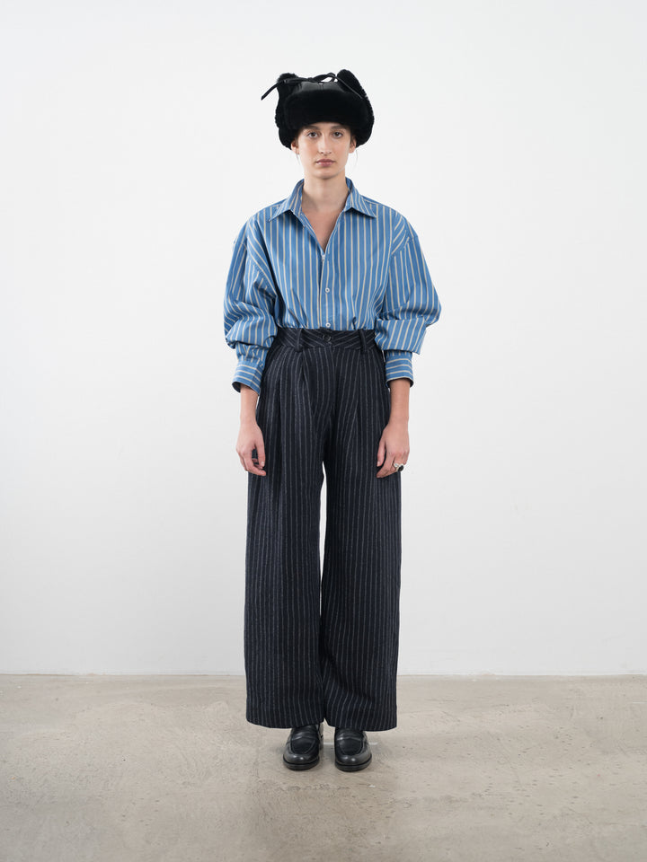 JAPANESE STRIPED BOUCLE MARA TROUSER