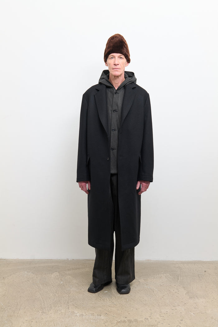 Mens Morris Coat - Black Wool
