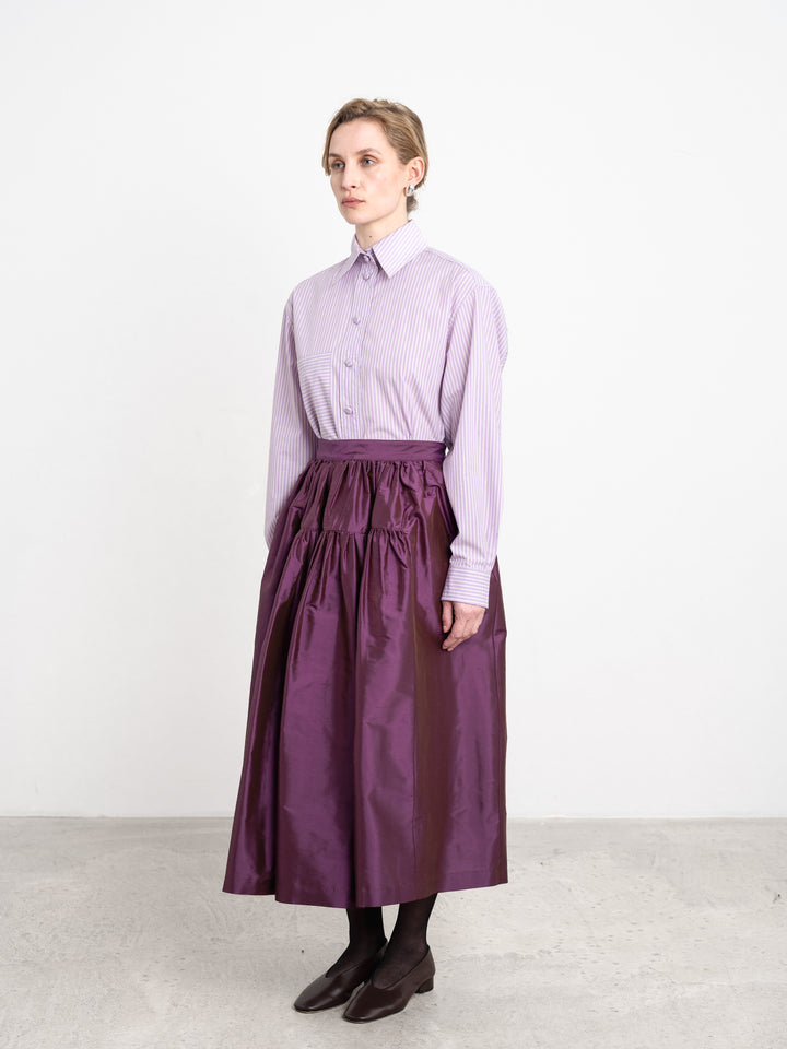 SILK DUPION PANEL SKIRT