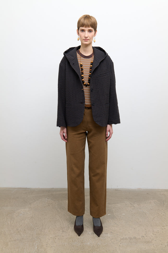 Reeva Jacket - Umber/Navy Check